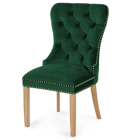 Poze Scaun tapitat Madame II Gold stejar-verde - H 101 cm