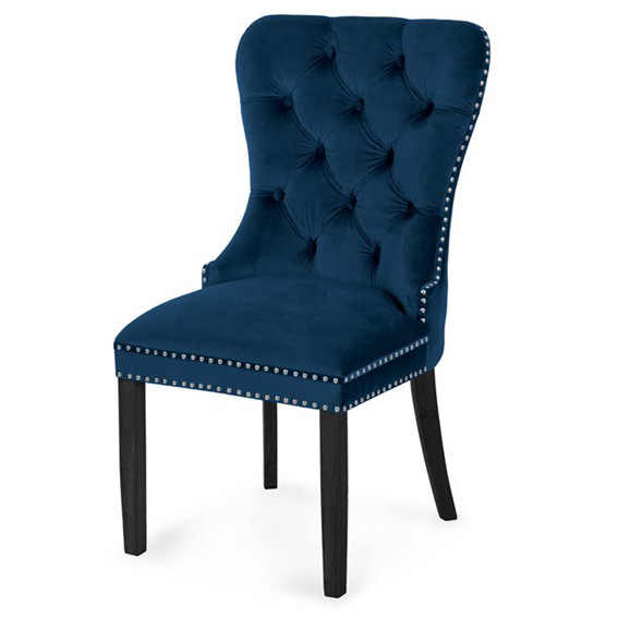 Poze Scaun tapitat Madame negru-albastru - H 101 cm