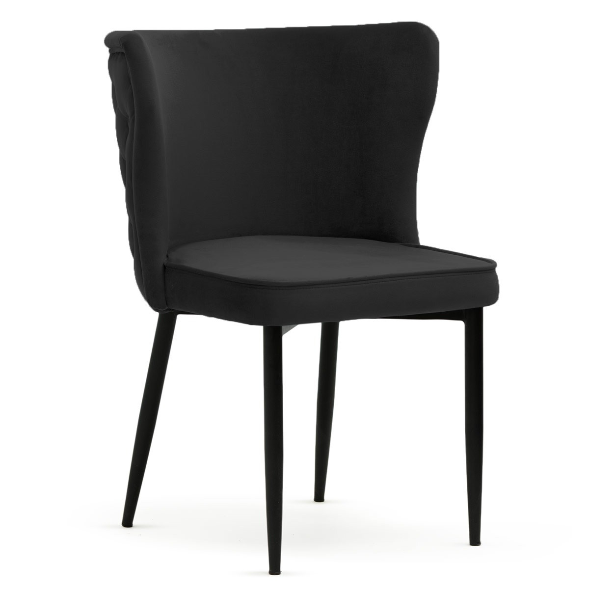 Poze Scaun tapitat Modena negru picioare negre - H86 cm