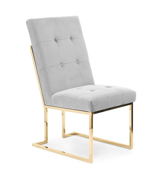 Poze Scaun tapitat Pierre gri/gold - H97 cm