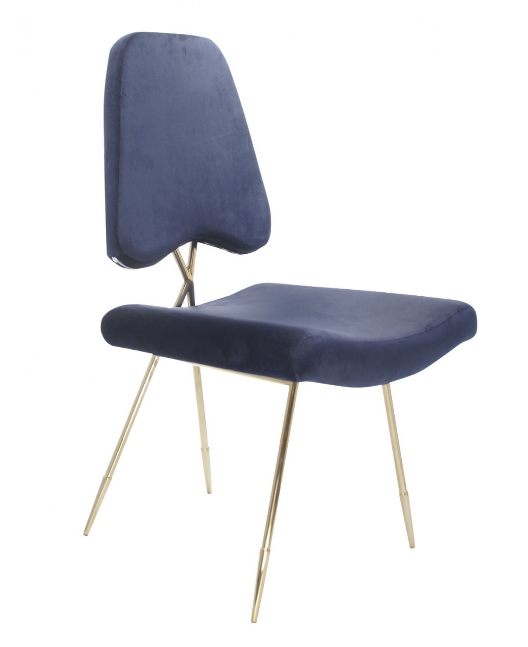 Poze Scaun tapitat Salvadore albastru/gold – H93 cm