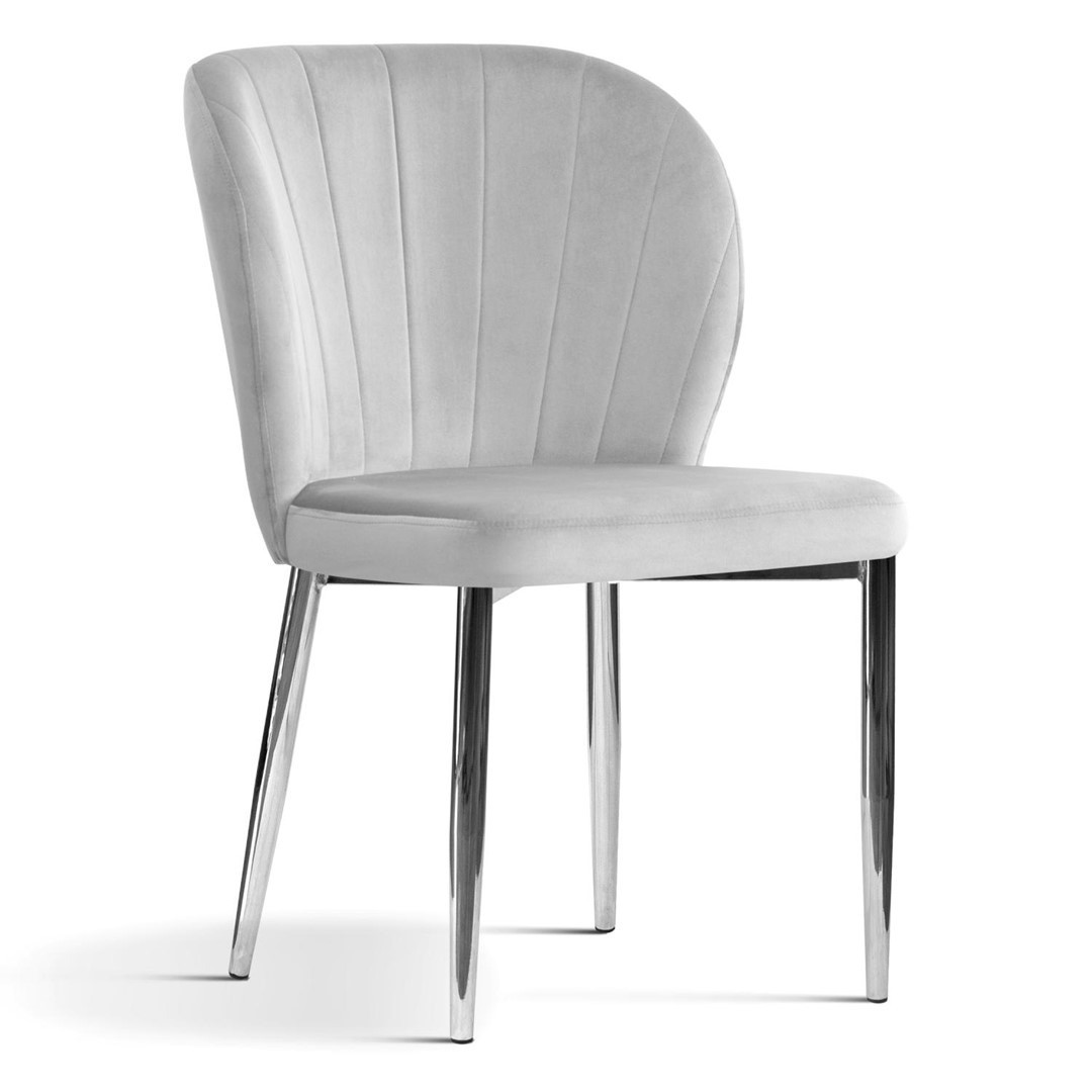 Poze Scaun tapitat Shelly gri picioare silver - H88 cm