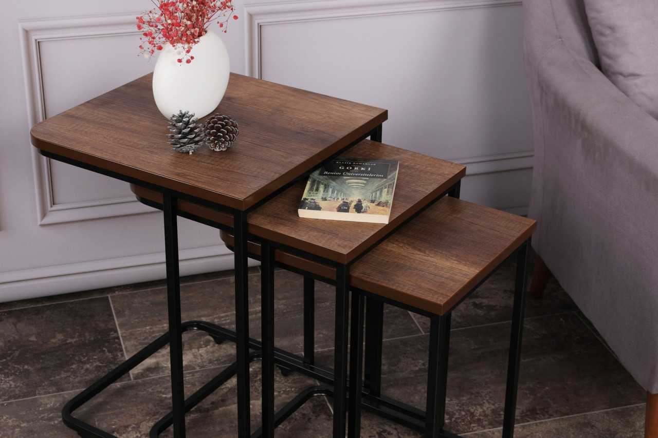 Poze Set 3 mese de cafea Metal Zigon - 9401