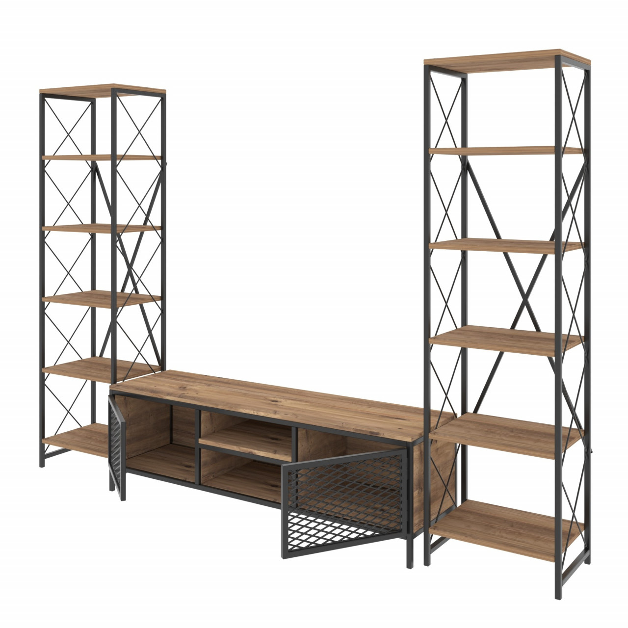Poze Set Comoda TV + 2 rafturi Maxim (3 piese)