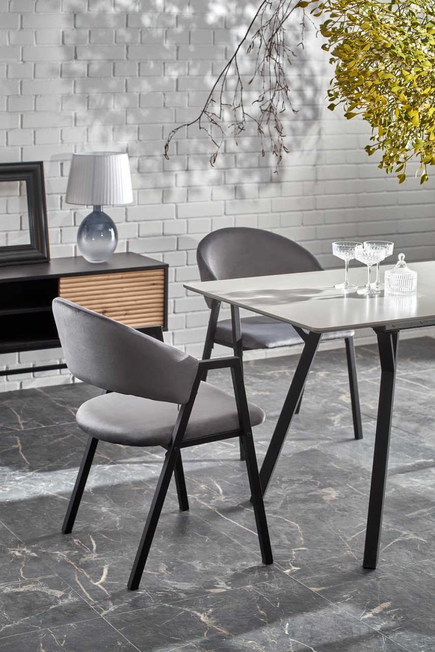 Poze Set masa extensibila Balrog 2 L140-180 cm + 4 scaune K473 velvet gri