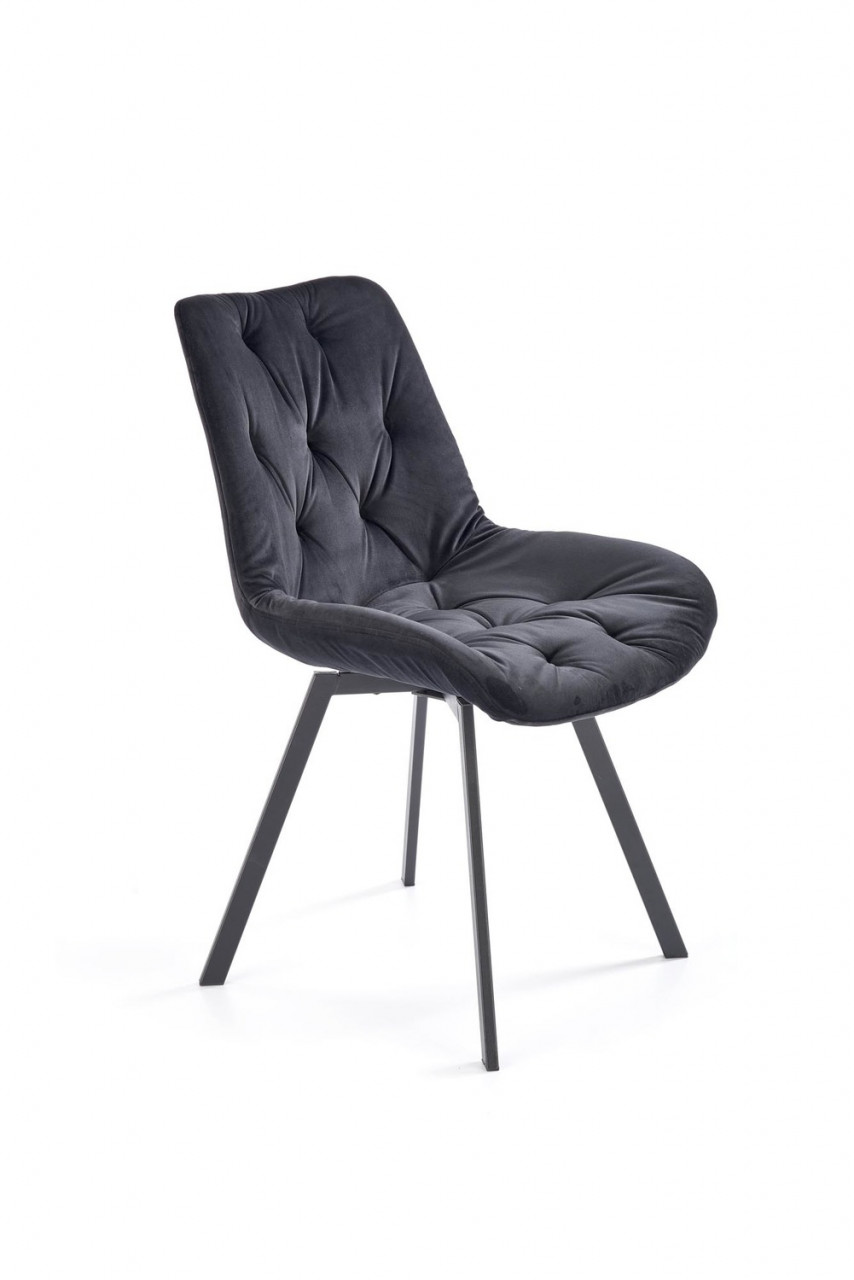 Poze Set masa extensibila Brandon L160-200 cm + 4 scaune K519 velvet negru