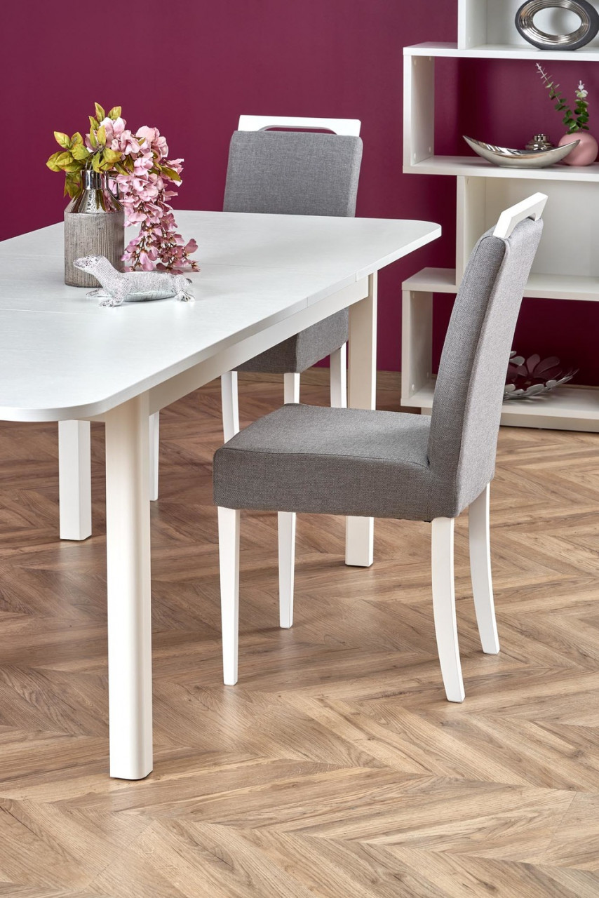 Poze Set masa extensibila Florian alb/alb L160-228 cm + 4 scaune Clarion gri/alb Inari91
