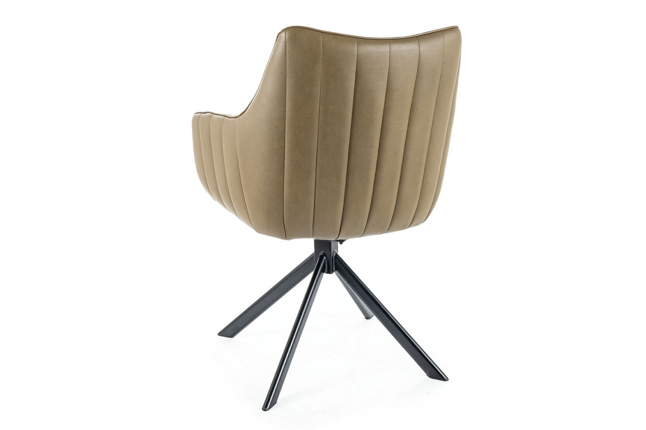 Poze Set masa extensibila Infinity Ceramic alb/maro - L160-240 cm + 3 scaune Azalia piele olive + 2 scaune Azalia piele gri