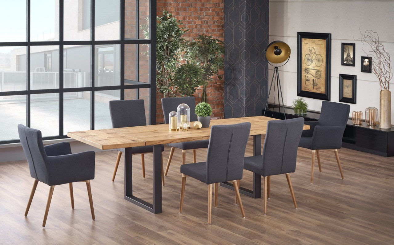 Poze Set masa extensibila Perez L160-250 cm + 4 scaune K273 gri inchis