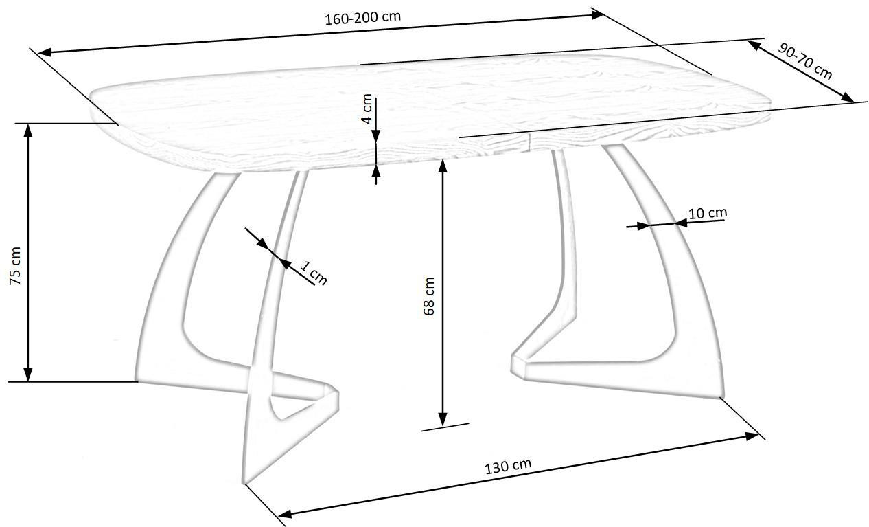 Poze Set masa extensibila Veldon L160-200 cm + 4 scaune K445 gri