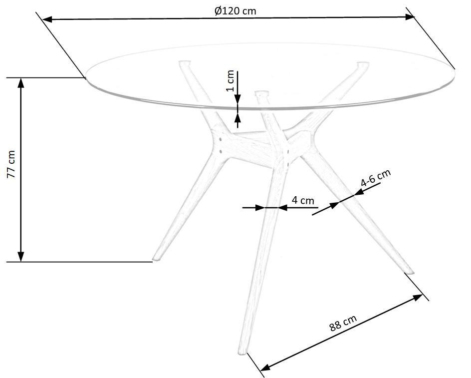 Poze Set masa rotunda Ashmore ø120 cm + 3 scaune Toledo 2 bej/stejar miere