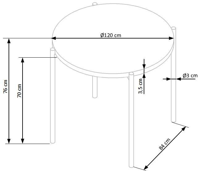 Poze Set masa rotunda Morgan ø120 cm + 3 scaune K336 ratan natural