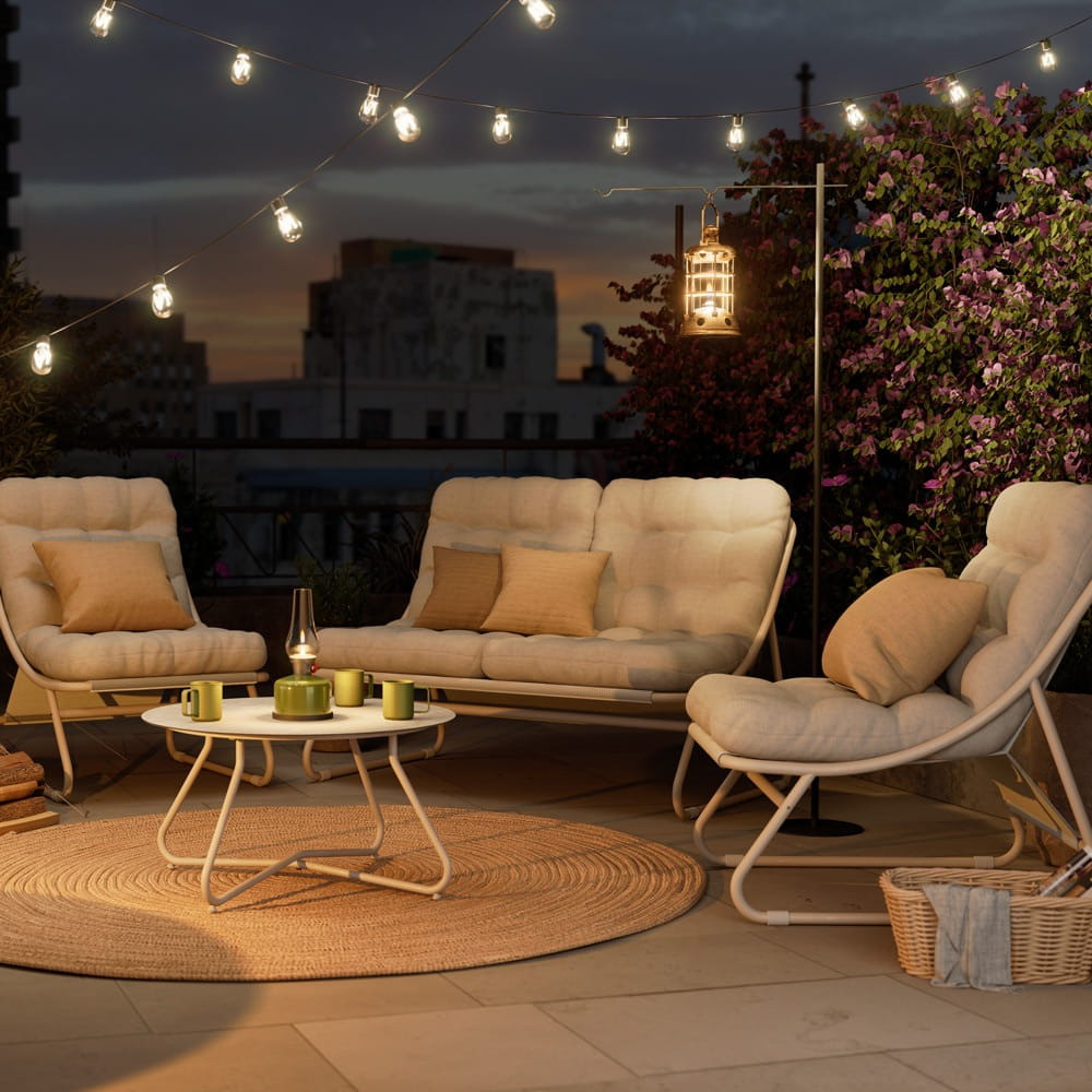 Poze Set masuta + 2 fotolii + canapea Cloud bej