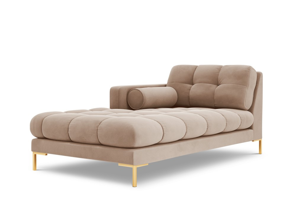Poze Sezlong tapitat Bali velvet/picioare gold – L185 x l102 x h75