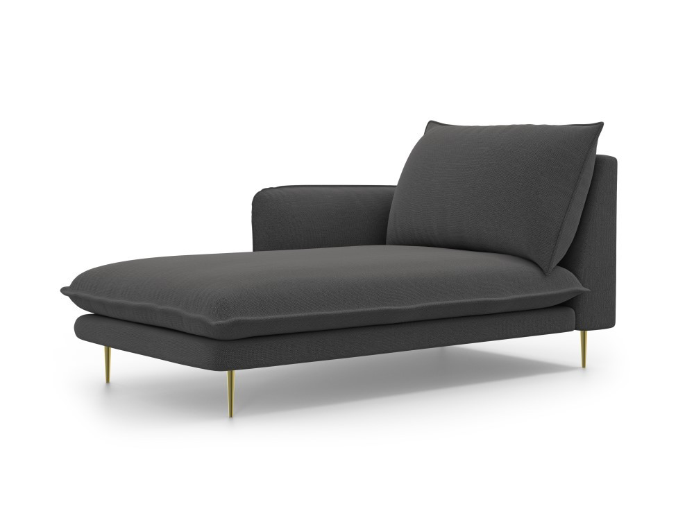 Poze Sezlong tapitat Vienna picioare gold – L170 x l110 x h95