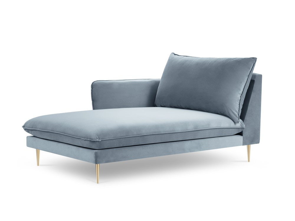 Poze Sezlong tapitat Vienna velvet/picioare gold – L170 x l110 x h95