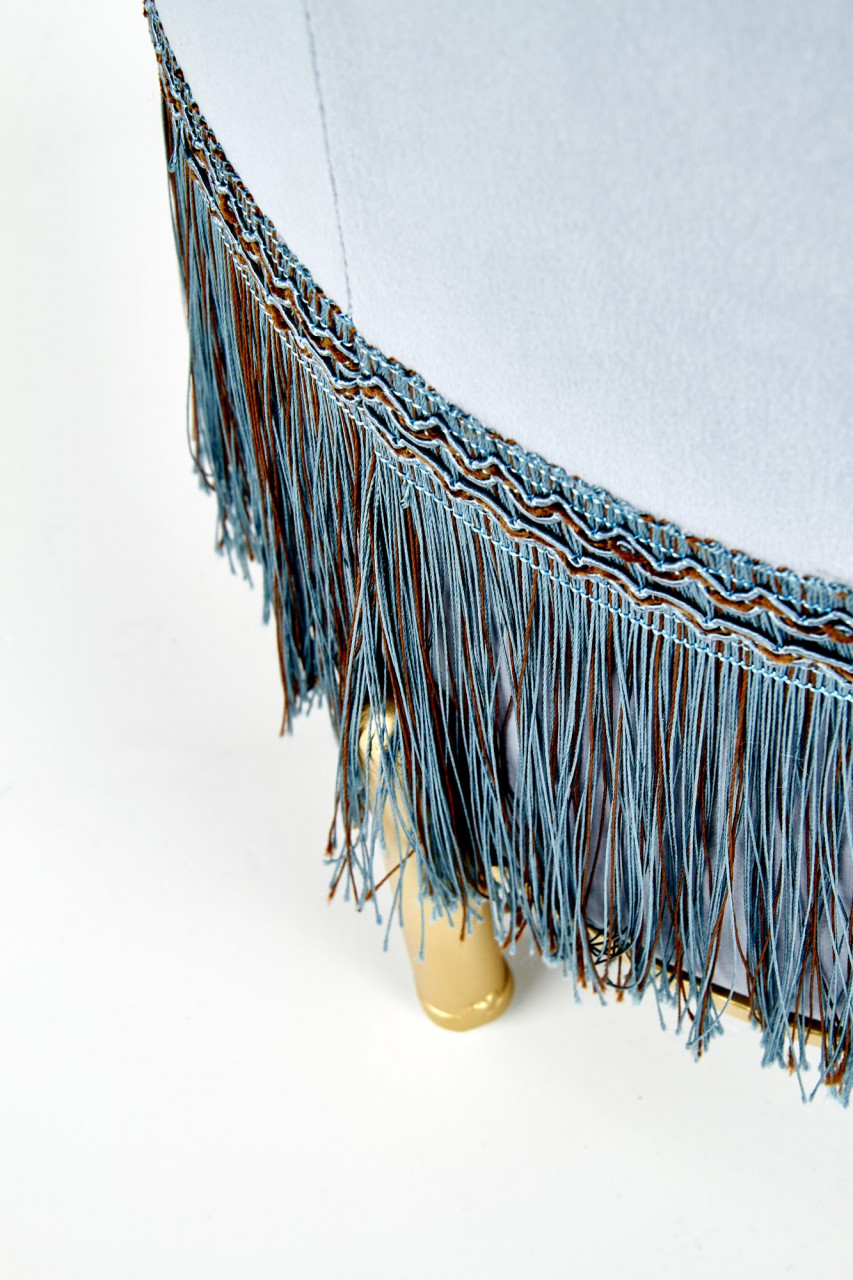 Poze Taburet tapitat Cosby Velvet albastru deschis