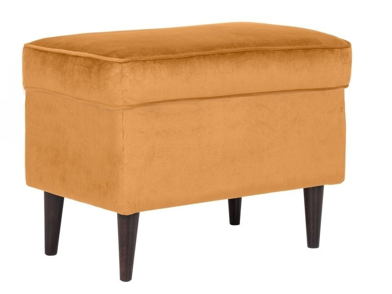 Taburet tapitat ron velvet mustariu blu68