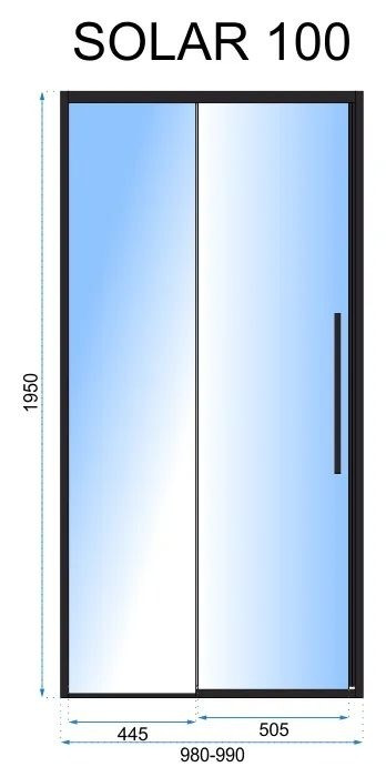 Poze Ușă pentru dus Solar sticla securizata gold - 100x195 cm