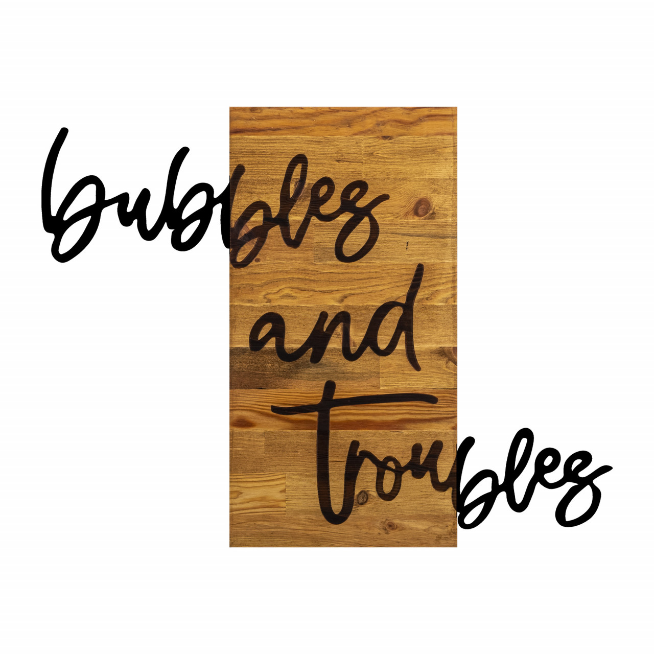 Poze Accesoriu decorativ de perete din lemn Bubbles and troubles 1