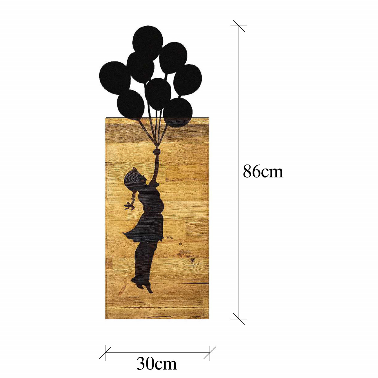 Poze Accesoriu decorativ de perete din lemn Chıld And Balloons