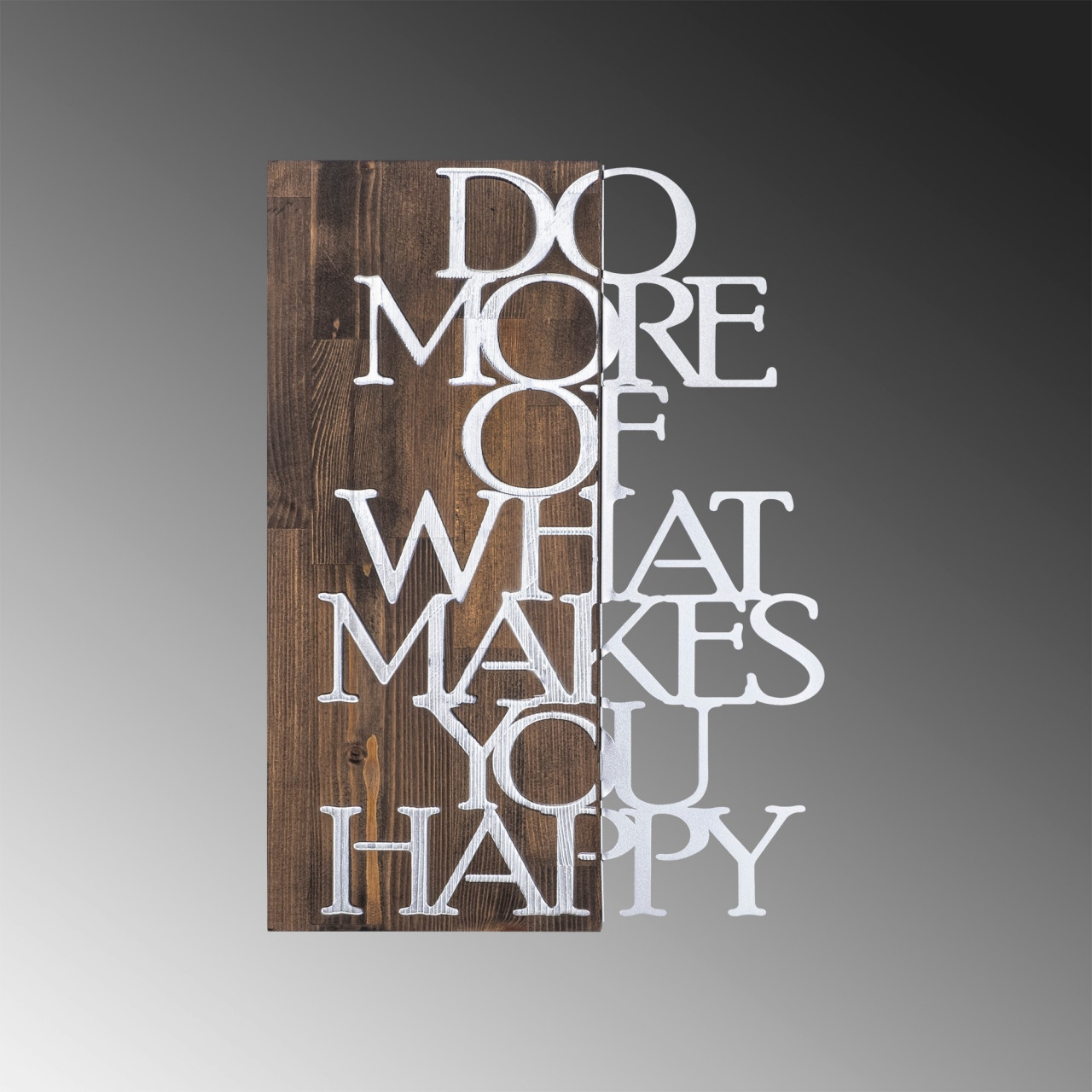 Poze Accesoriu decorativ de perete din lemn Do more - argintiu