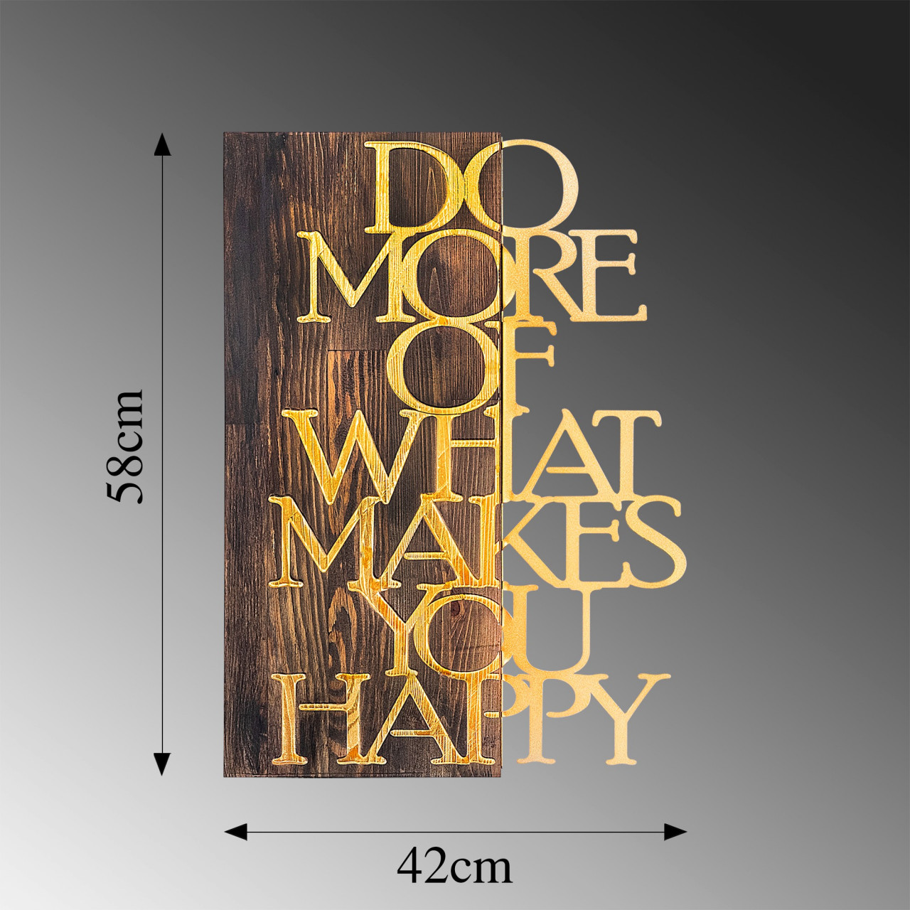 Poze Accesoriu decorativ de perete din lemn Do more - auriu