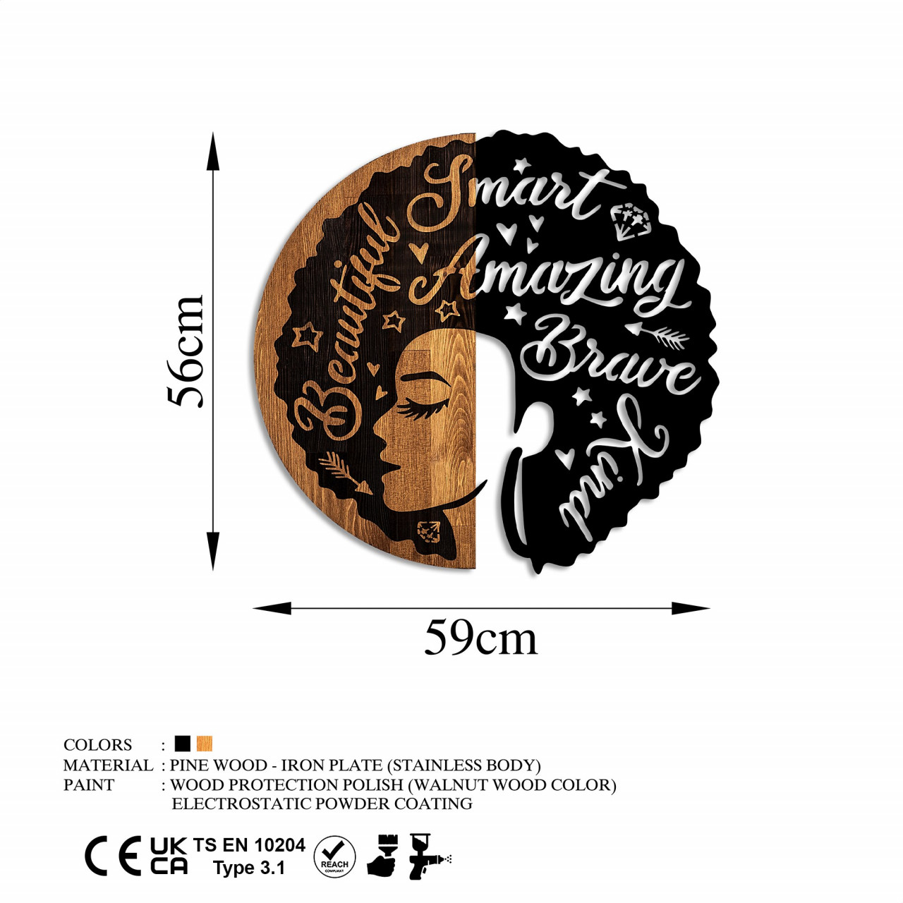 Poze Accesoriu decorativ de perete din lemn Female