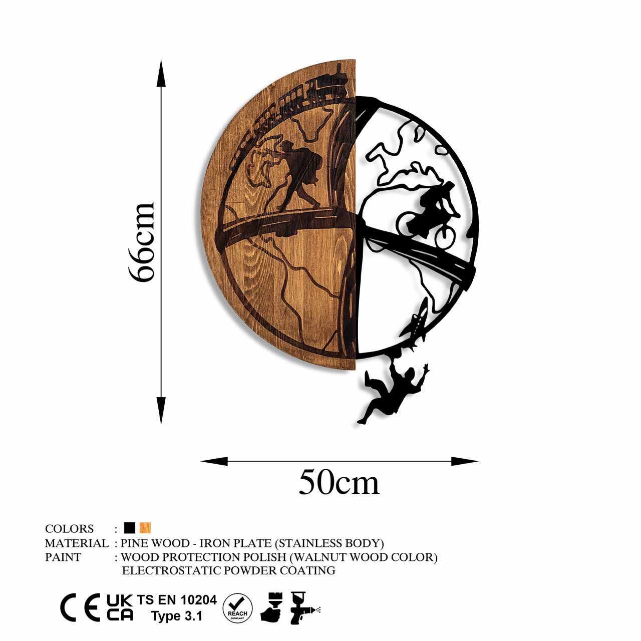 Poze Accesoriu decorativ de perete din lemn Globetrotting