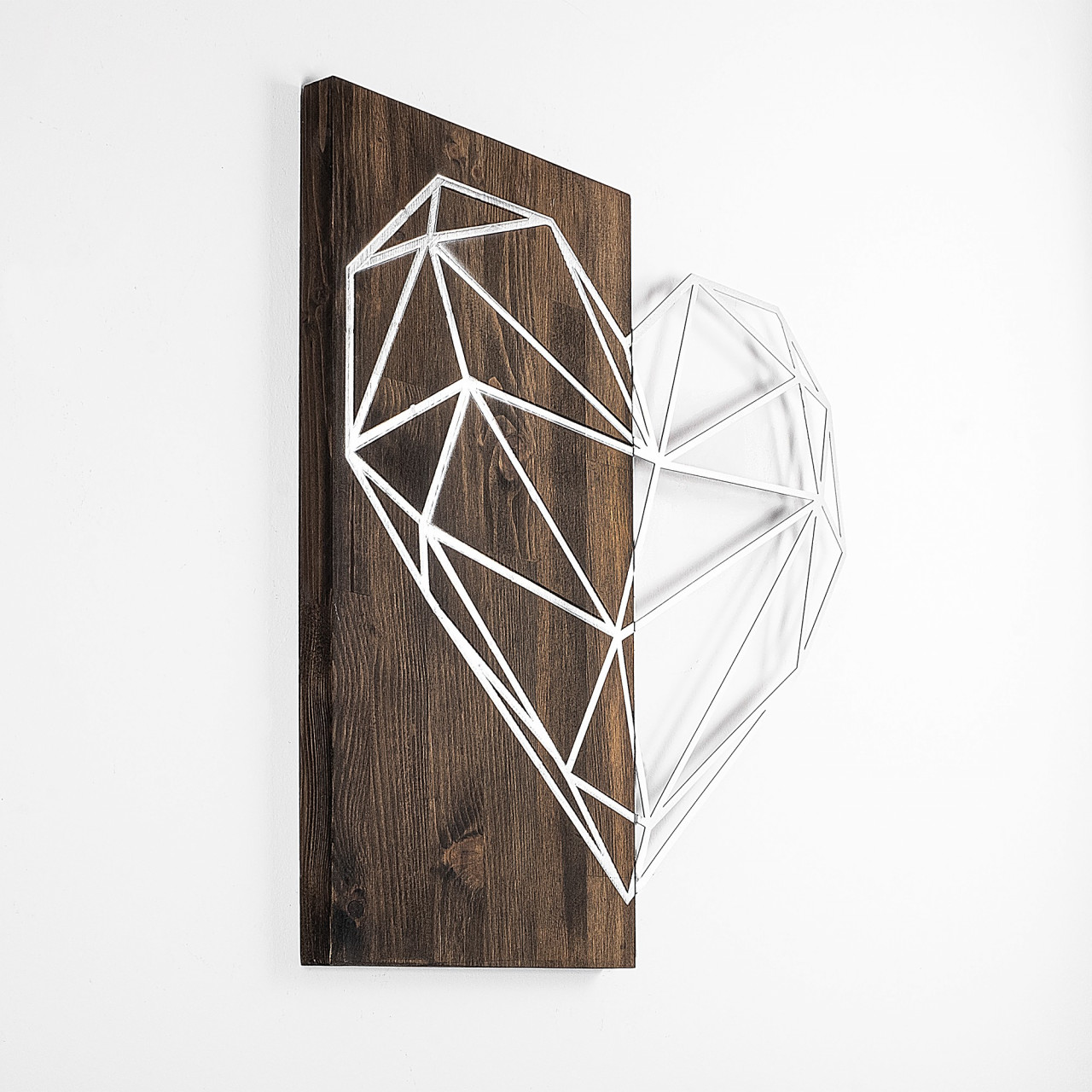 Poze Accesoriu decorativ de perete din lemn Heart argintiu