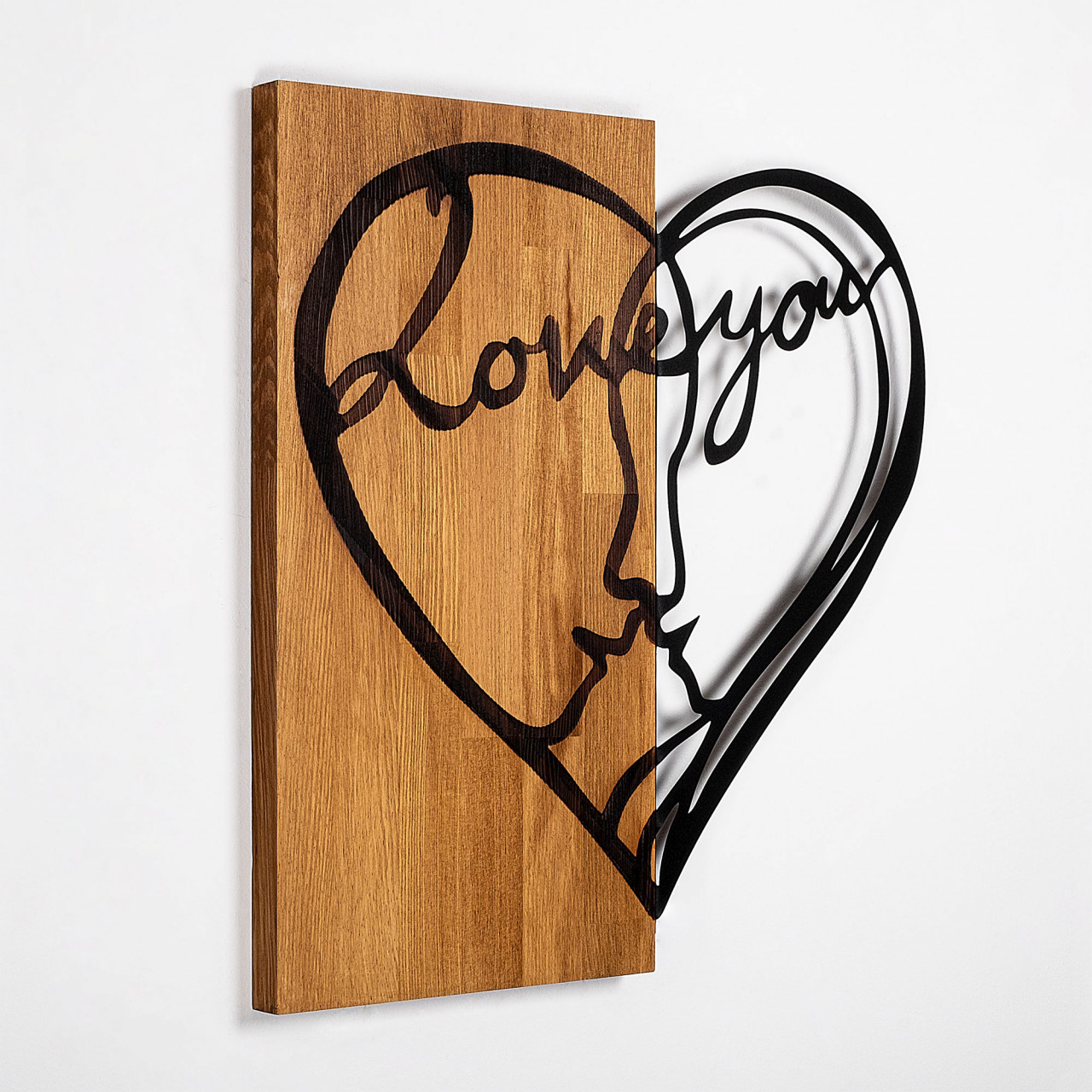 Poze Accesoriu decorativ de perete din lemn I love you