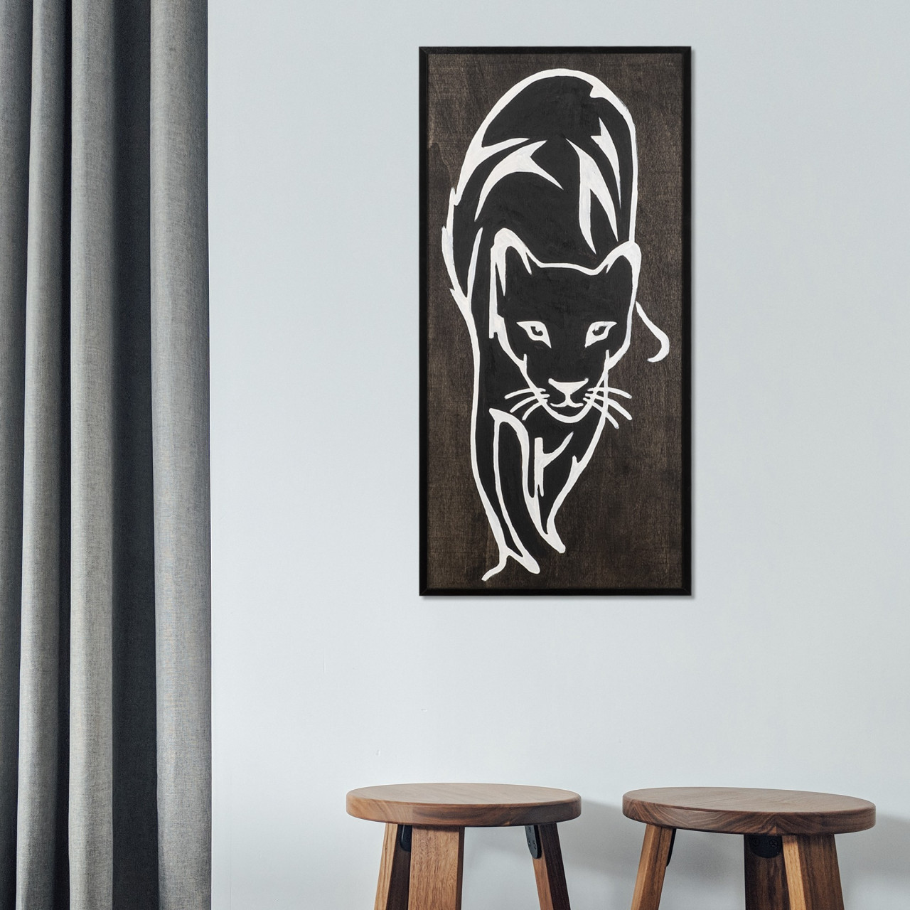 Poze Accesoriu decorativ de perete din lemn Jaguar