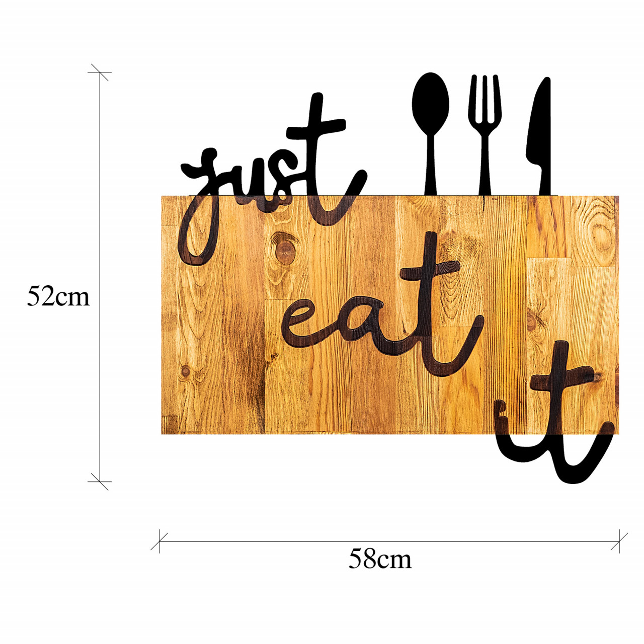 Poze Accesoriu decorativ de perete din lemn Just Eat It