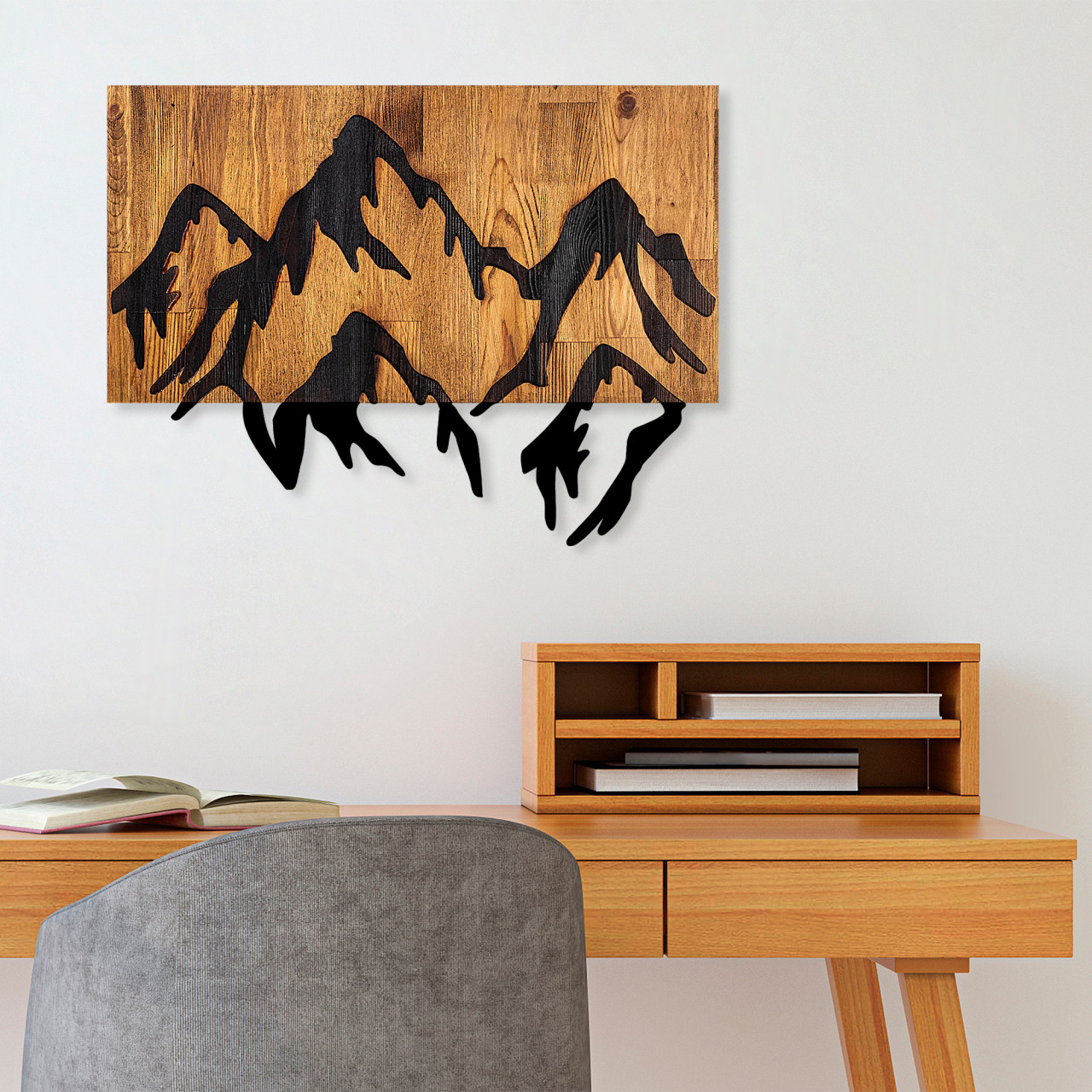 Poze Accesoriu decorativ de perete din lemn Mountain 5