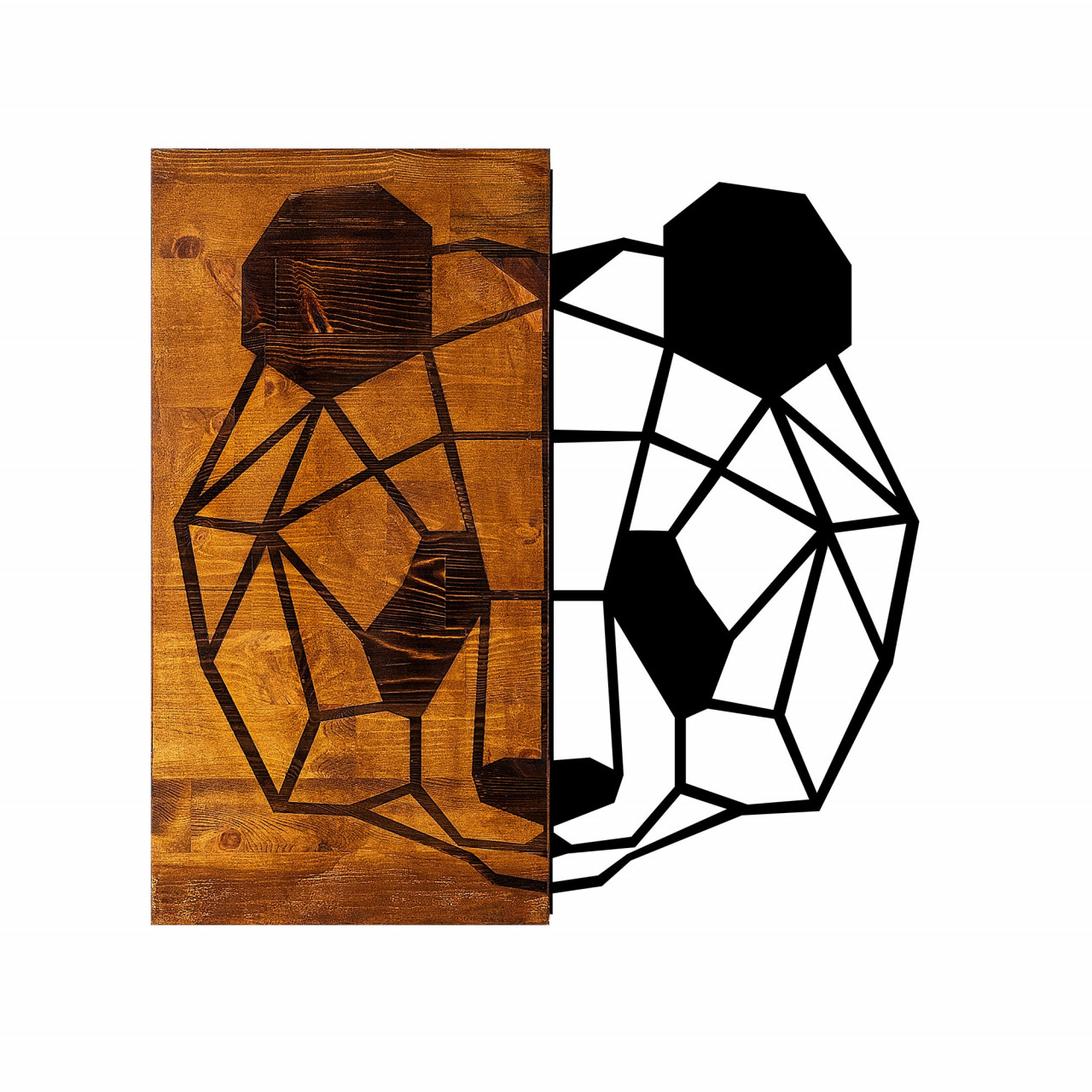 Poze Accesoriu decorativ de perete din lemn Panda