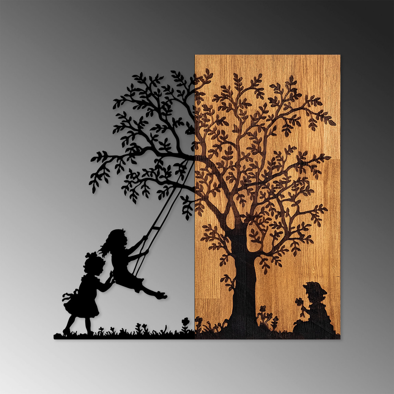 Poze Accesoriu decorativ de perete din lemn The Tree And The Shaking Children
