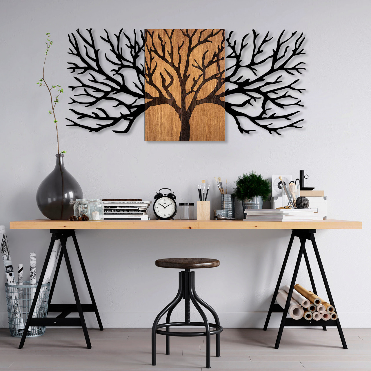 Poze Accesoriu decorativ de perete din lemn Tree - 327