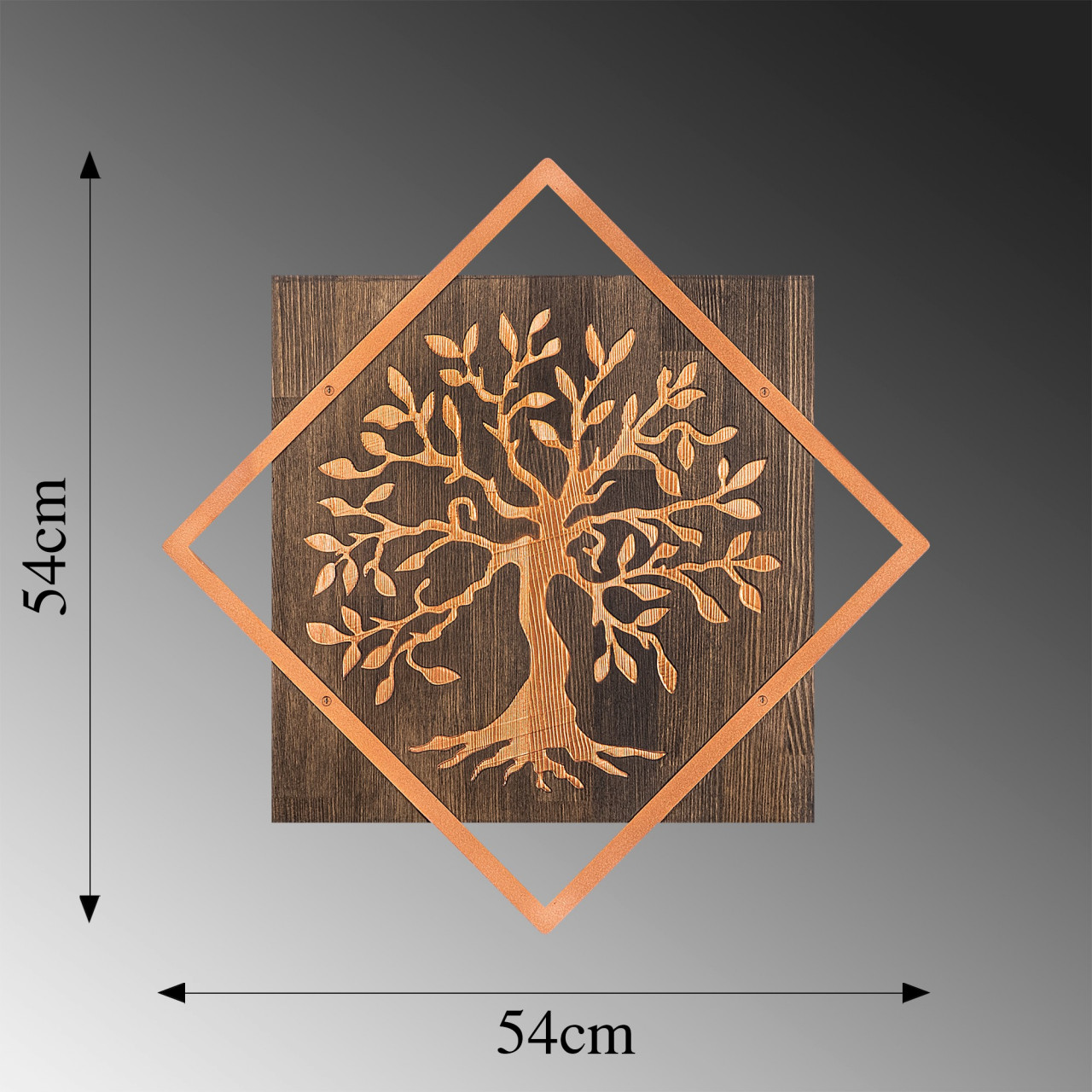 Poze Accesoriu decorativ de perete din lemn Tree v2 - Copper
