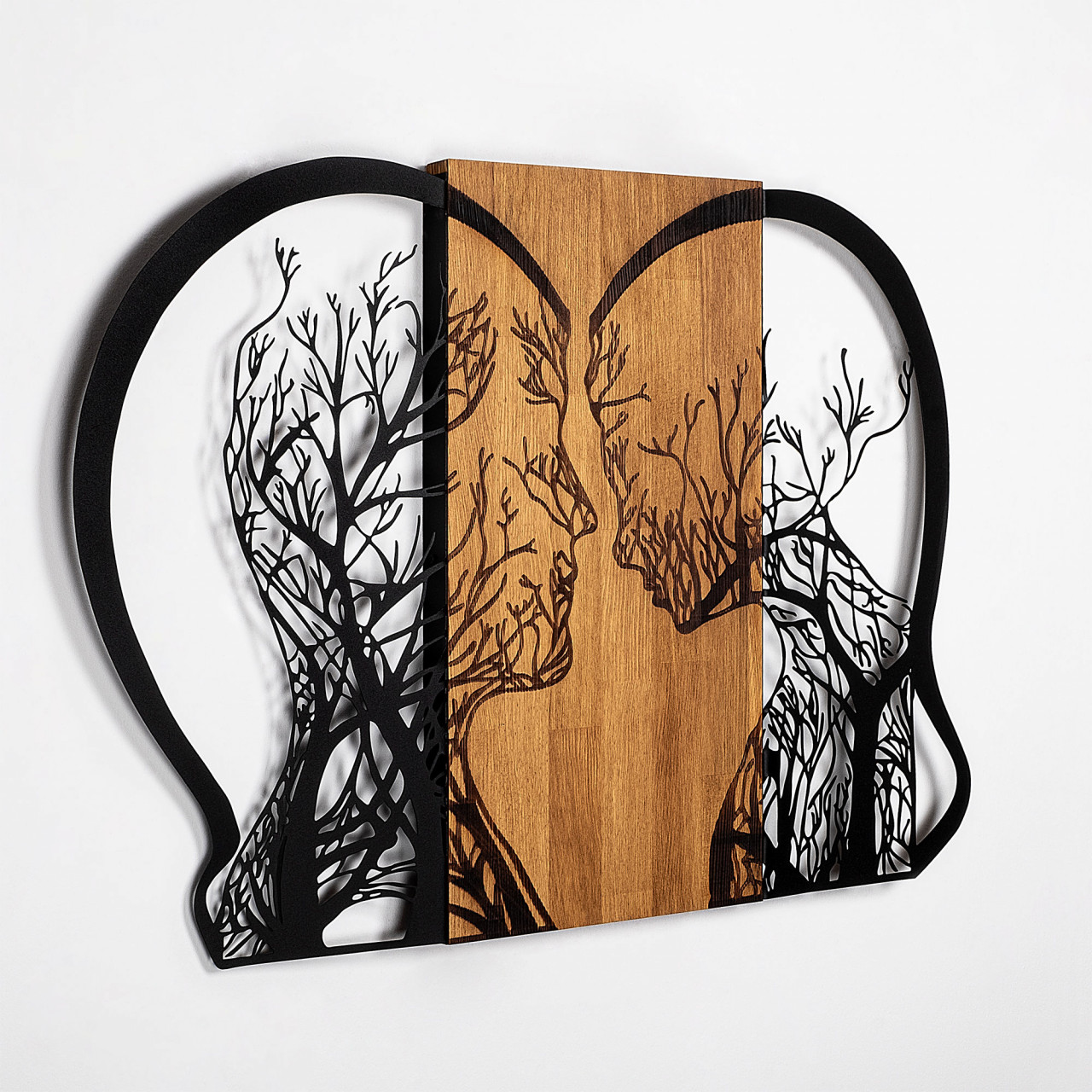 Poze Accesoriu decorativ de perete din lemn Tree woman and man love