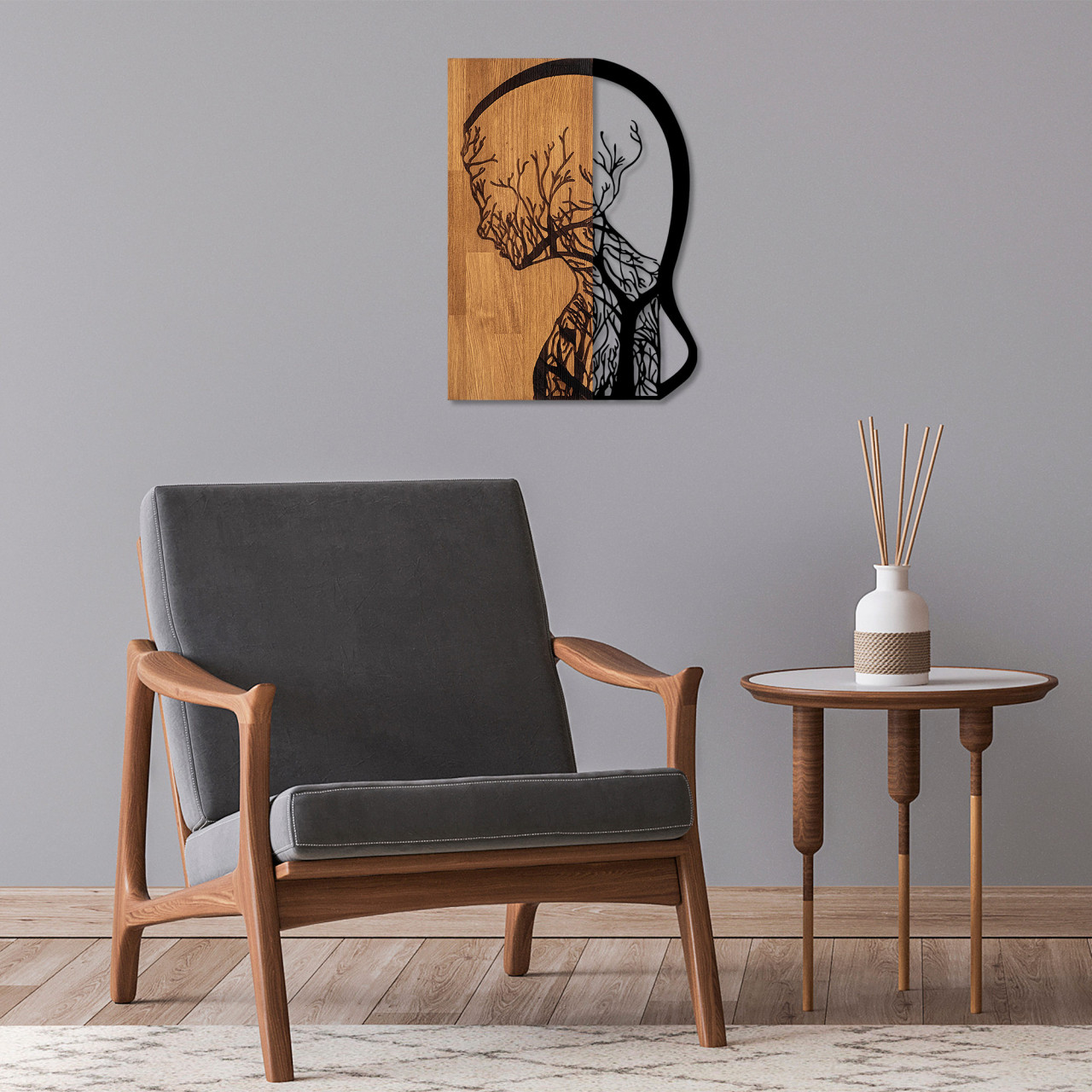 Poze Accesoriu decorativ de perete din lemn Tree Woman