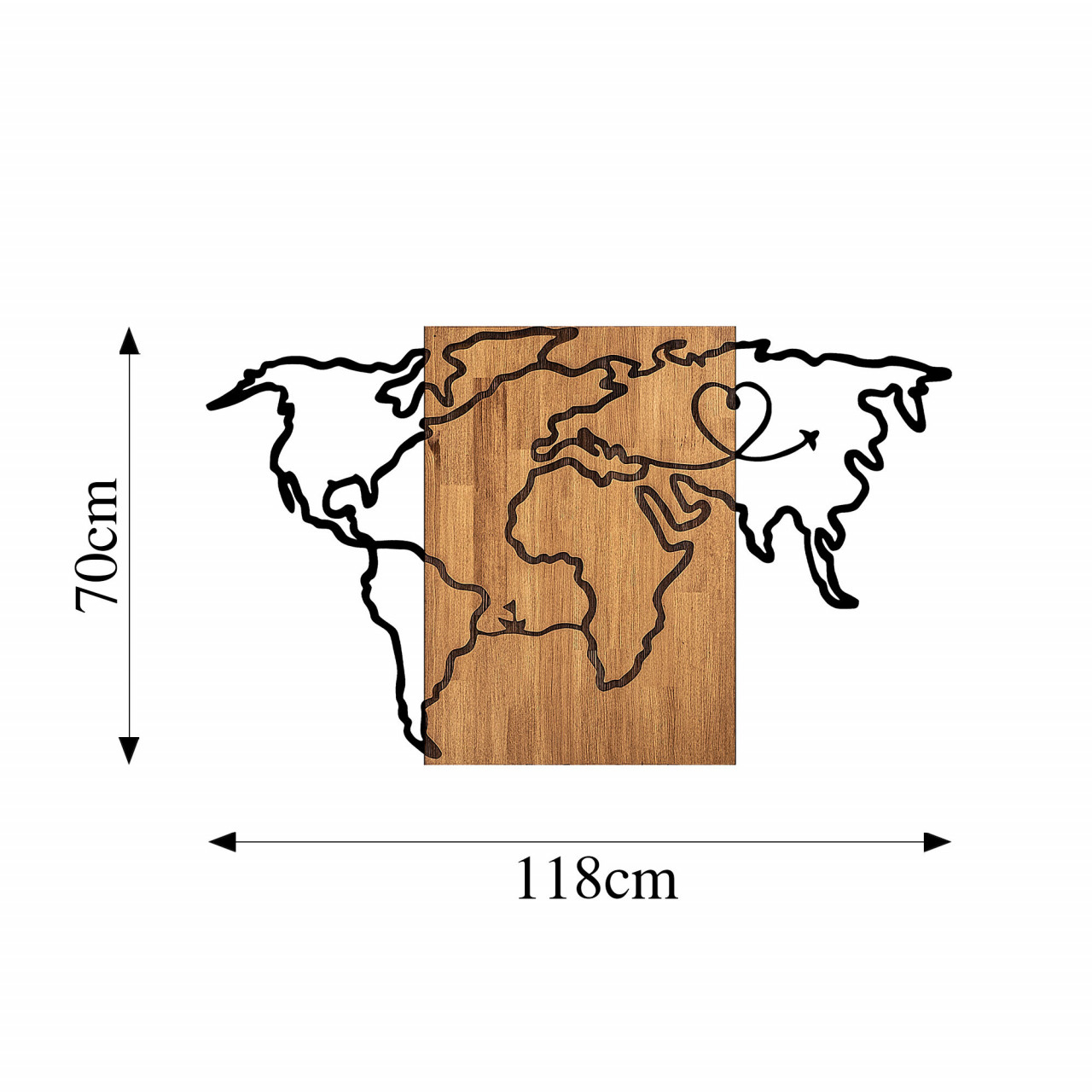 Poze Accesoriu decorativ de perete din lemn Wold Map - 316