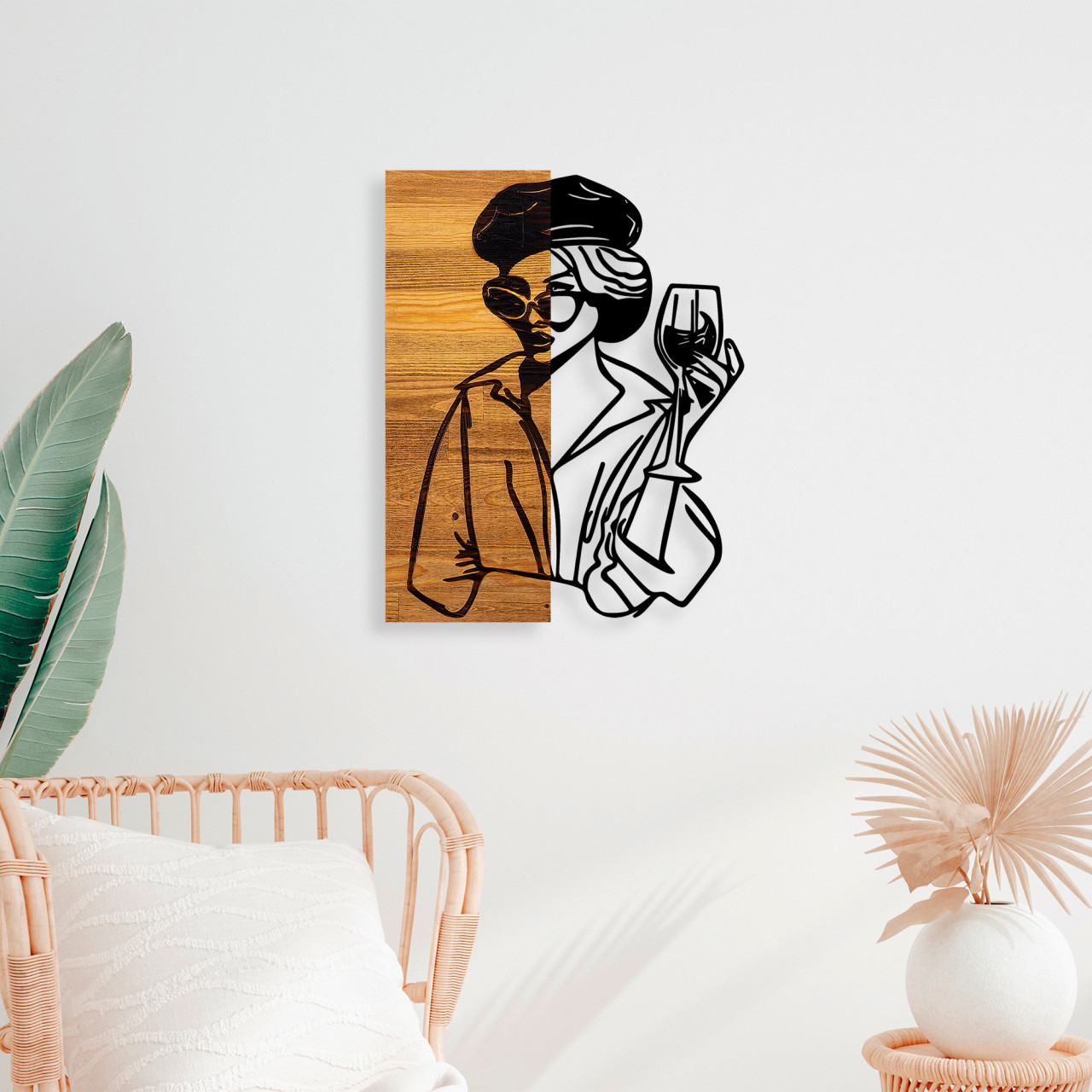 Poze Accesoriu decorativ de perete din lemn Woman 2