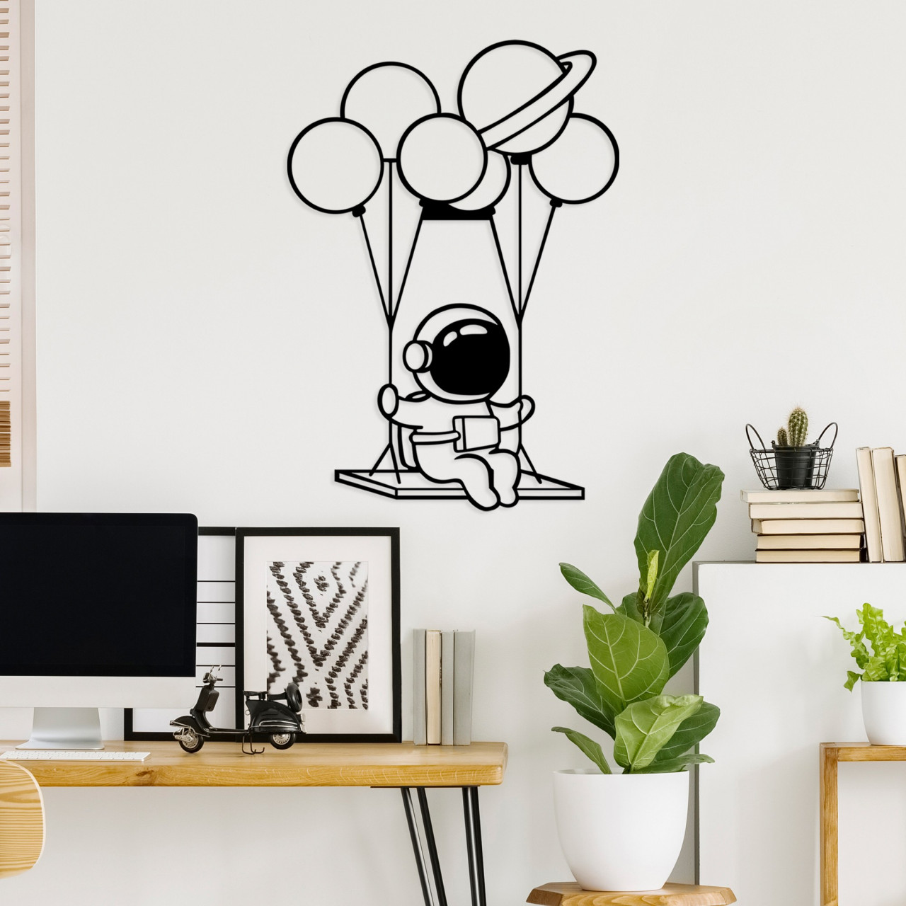 Poze Accesoriu decorativ de perete metalic Astronaut 1
