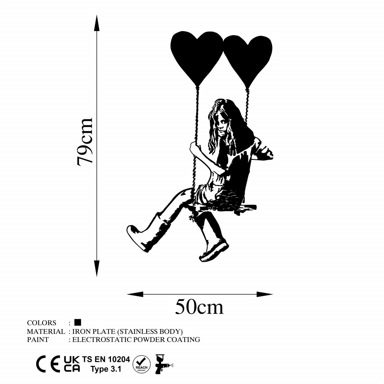 Poze Accesoriu decorativ de perete metalic Banksy art