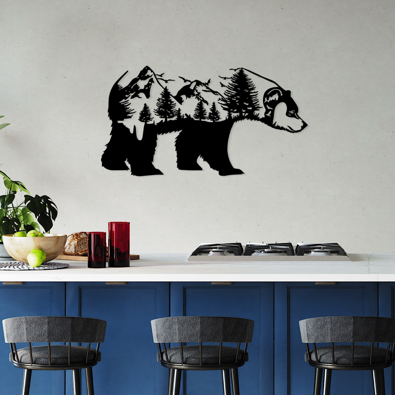 Poze Accesoriu decorativ de perete metalic Bear of the forest