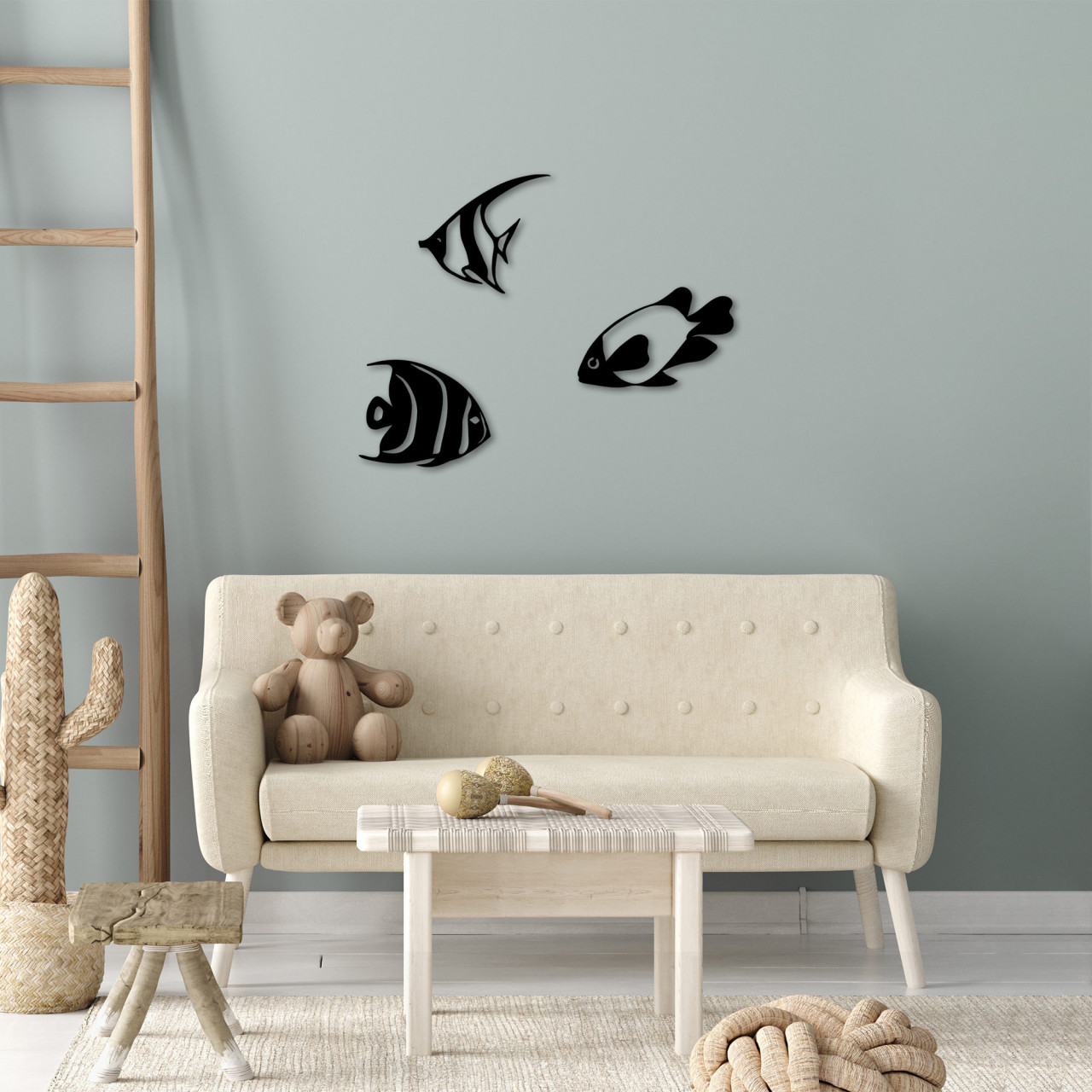 Poze Accesoriu decorativ de perete metalic Fishes - 300