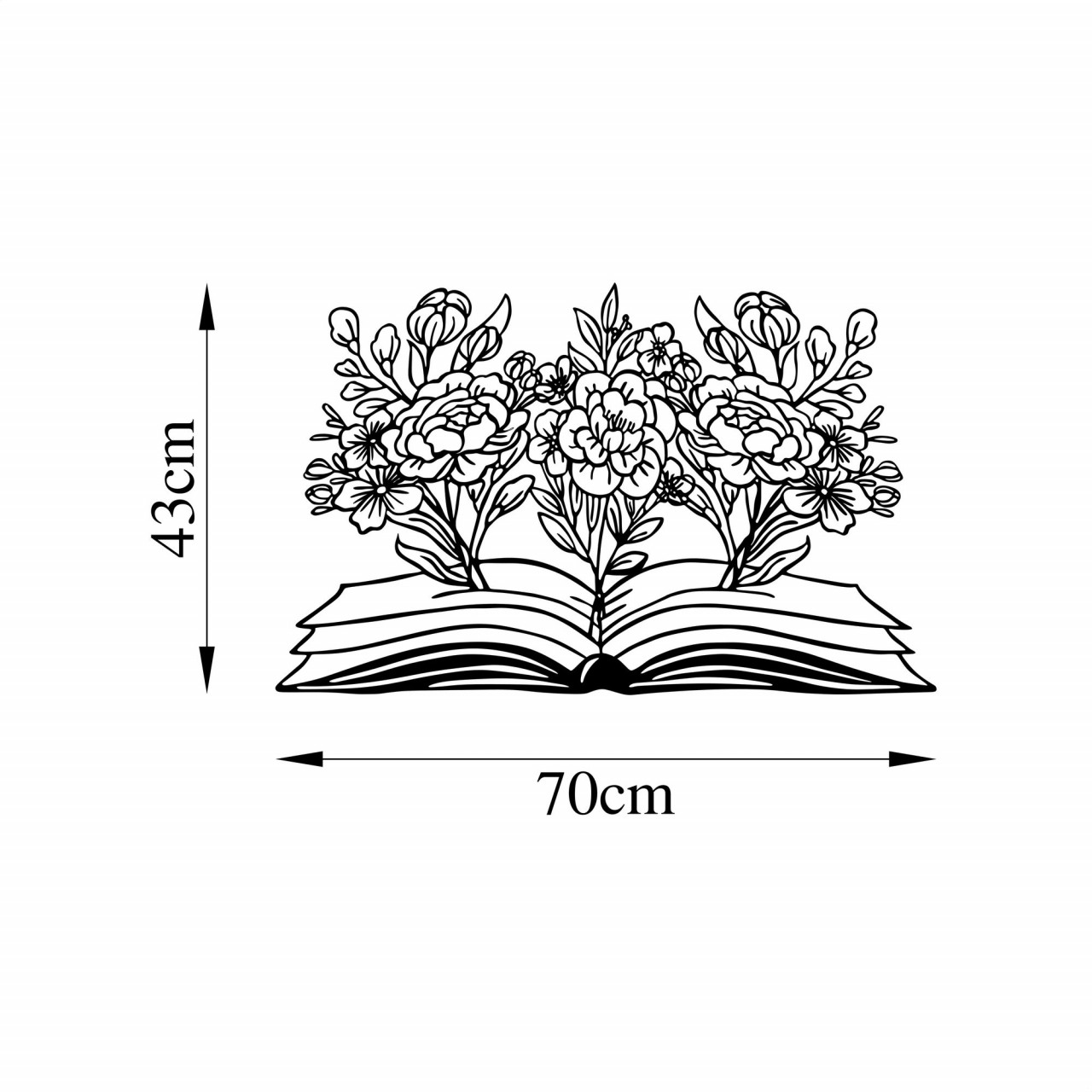 Poze Accesoriu decorativ de perete metalic Flower Book - 497