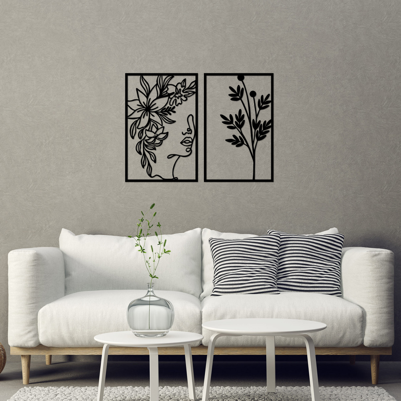 Poze Accesoriu decorativ de perete metalic Flower face - 510