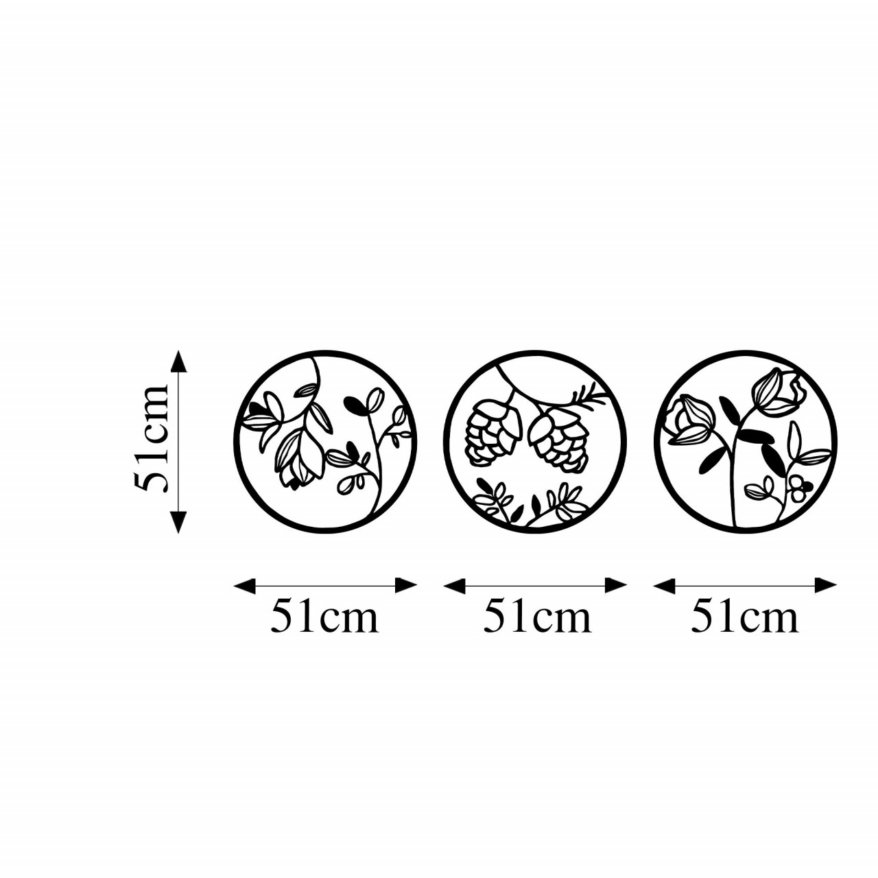 Poze Accesoriu decorativ de perete metalic Flowers - 306 M