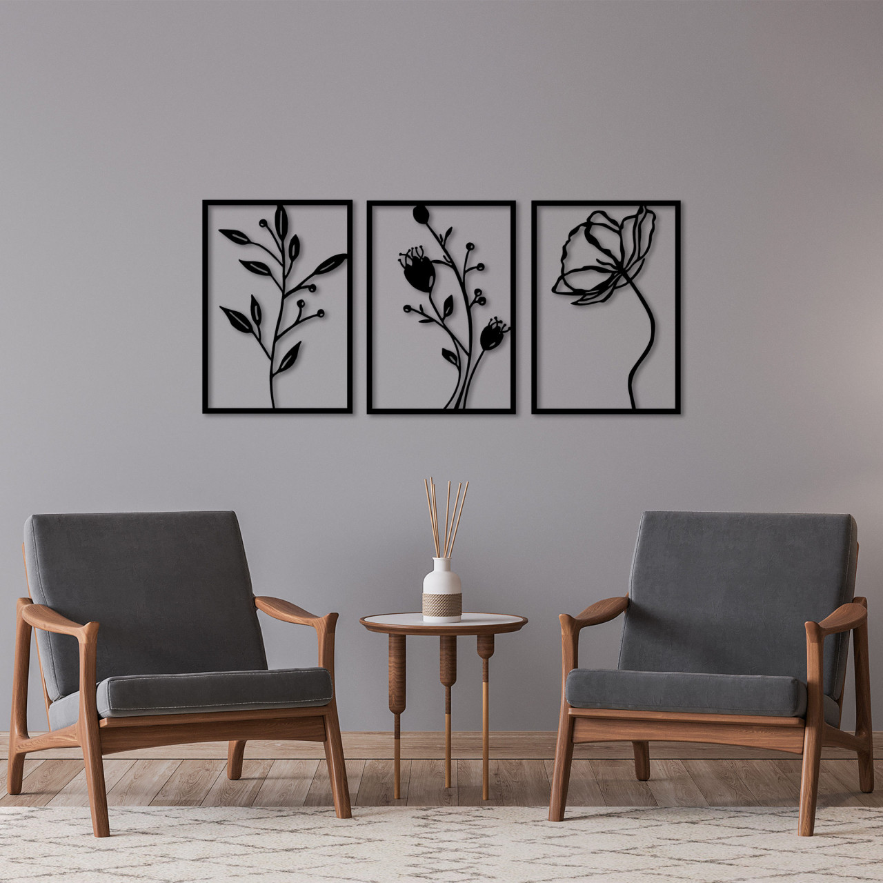 Poze Accesoriu decorativ de perete metalic Flowers - 311